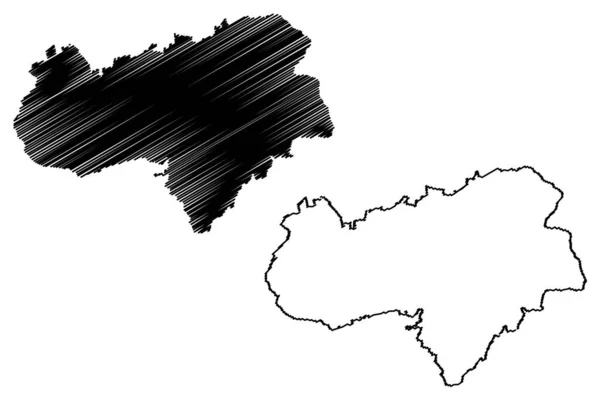 哥廷根市 德意志联邦共和国 下萨克森州 地图矢量图解 潦草的哥廷根市地图 — 图库矢量图片