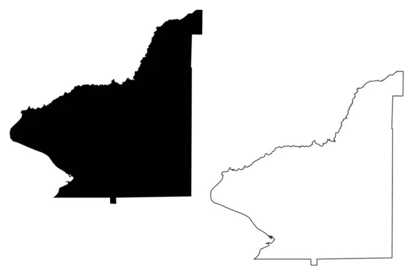 Chattahoochee County Georgien Usa Usa Karta Vektor Illustration Klotskiss Cusseta — Stock vektor