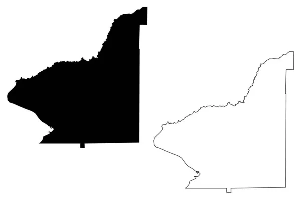 チャタフーチー郡 ジョージア州 アメリカ アメリカ アメリカ アメリカ 地図ベクトル図 スクリプトスケッチクセタ チャタフーチー地図 — ストックベクタ