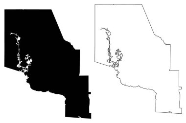 Clinch County, Gürcistan (ABD eyaleti, Amerika Birleşik Devletleri, ABD, ABD) harita vektör çizimi, çizim çizimi Clinch haritası