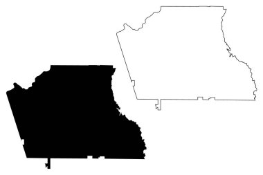 Coweta County, Gürcistan (ABD eyaleti, Amerika Birleşik Devletleri, ABD, ABD) harita vektör çizimi, çizim çizimi Coweta haritası
