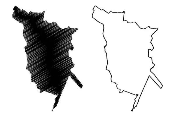 Gyumri市 亚美尼亚共和国Shirak省 地图矢量图解 潦草的Alexandropol市或Leninakan地图 — 图库矢量图片