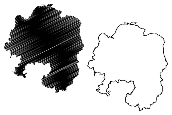 Hagen Stadt Bundesrepublik Deutschland Nordrhein Westfalen Kartenvektorillustration Kritzelskizze Stadt Hagen — Stockvektor