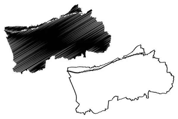 Herne City República Federal Alemanha Renânia Norte Vestefália Mapa Ilustração — Vetor de Stock