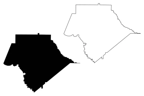 Condado Crawford Georgia County United States America Usa Mapa Vector — Vector de stock