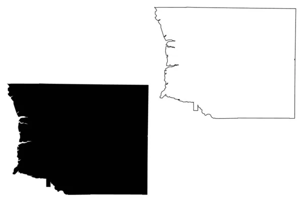 クリップ郡 ジョージア州 アメリカ アメリカ アメリカ 地図ベクトル図 スクリブルスケッチクリップマップ — ストックベクタ