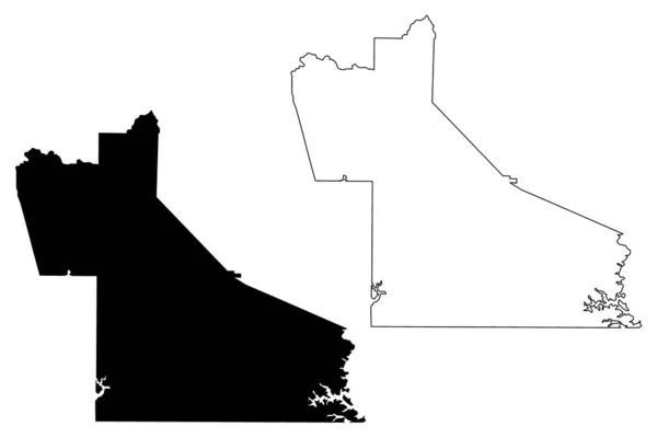 Condado Dawson Georgia County United States America Usa Mapa Vector — Archivo Imágenes Vectoriales