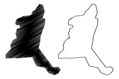 Karaganda Şehri (Kazakistan Cumhuriyeti) harita vektör çizimi, çizim şehri Kaghandy haritası