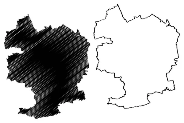 Ciudad Jena República Federal Alemania Turingia Mapa Vector Ilustración Boceto — Vector de stock