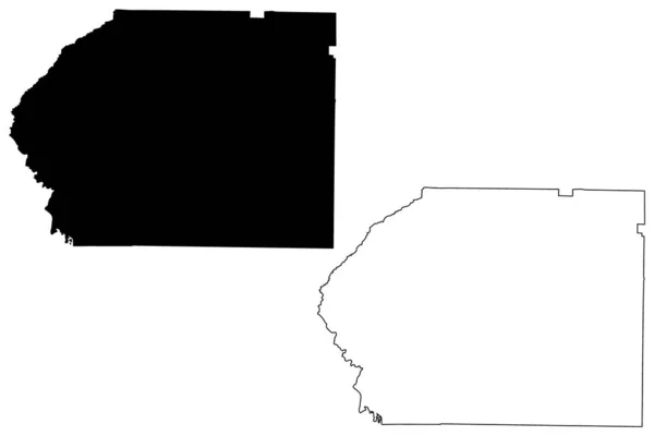 Condado Dooly Georgia Condado Estados Unidos América Mapa Vector Ilustración — Archivo Imágenes Vectoriales