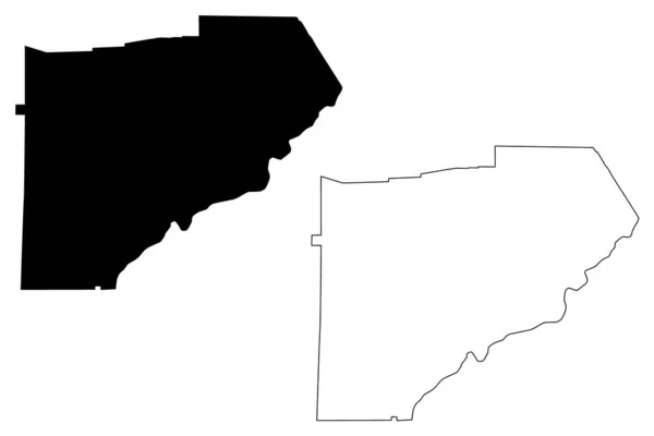 ダグラス郡 ジョージア州 アメリカ アメリカ アメリカ 地図ベクトル図 スクリブルスケッチダグラス地図 — ストックベクタ