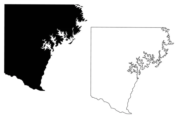 Forsyth County Georgia County United States America Usa Mapa Wektor — Wektor stockowy