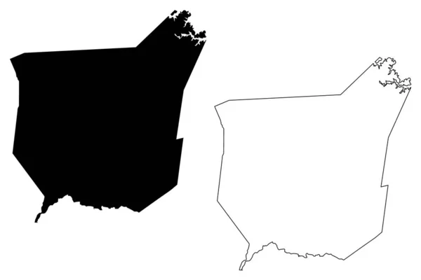 フランクリン郡 ジョージア州 アメリカ アメリカ アメリカ 地図ベクトル図 スクリブルスケッチフランクリン地図 — ストックベクタ