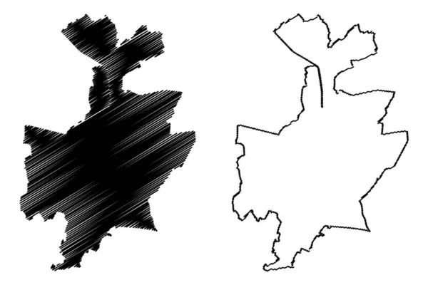 Leuven Stad Koninkrijk België Vlaams Gewest Map Vector Illustratie Krabbel — Stockvector