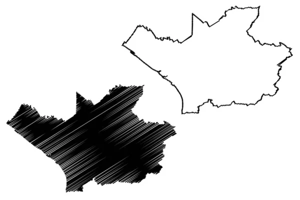 Leverkusen City Federal Republic Germany North Rhine Westphalia Map Vector — 스톡 벡터