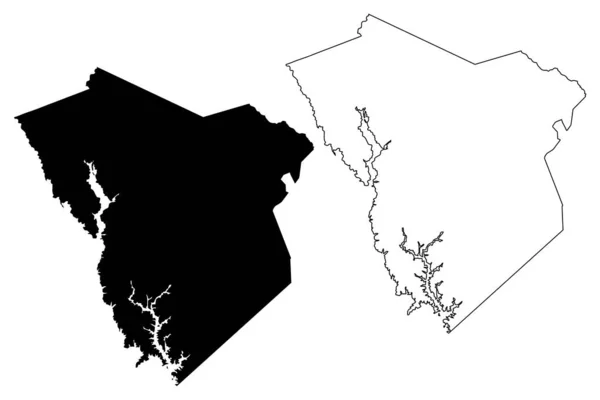 グリーン郡 アメリカ アメリカ アメリカ アメリカ 地図ベクトル図 スケッチブルなスケッチグリーンマップ — ストックベクタ