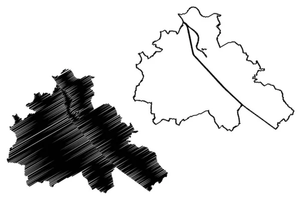 Mechelen City Belgické Království Vlámský Kraj Mapa Vektorová Ilustrace Načmáraný — Stockový vektor