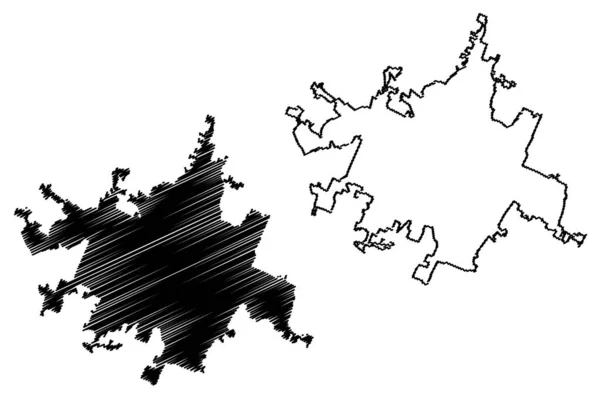 Modena市 意大利共和国 意大利 Emilia Romagna 地图矢量图解 潦草的Modena市地图 — 图库矢量图片