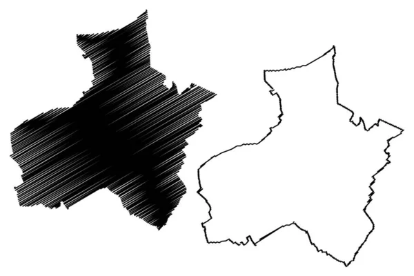 Mulhouse City Repubblica Francese Francia Mappa Vettoriale Illustrazione Abbozzo Scarabocchio — Vettoriale Stock