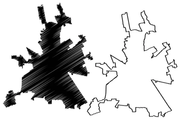 Novara City Italská Republika Itálie Piemont Mapa Vektorové Ilustrace Načmáraný — Stockový vektor