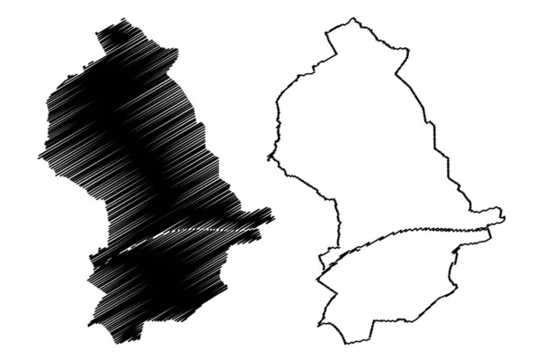 Oberhausen City Federal Republic Germany North Rhine Westphalia Map Vector — 图库矢量图片