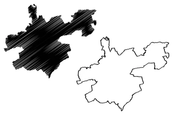 Векторная Иллюстрация Карты Города Оломоуц Чехия Чехия Моравия Каракули — стоковый вектор