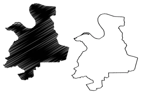 オッフェンバッハ マイン市 ドイツ連邦共和国 ヘッセン州 地図ベクトル図 スケッチブック オッフェンバッハ市地図 — ストックベクタ