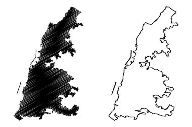 Patras Şehri (Yunanistan Cumhuriyeti, Yunanistan, Hellas, Achaea) harita vektör çizimi, kroki şehri Patras haritası
