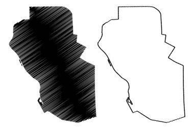 Pavlodar Şehri (Kazakistan Cumhuriyeti) harita vektör illüstrasyonu, Pavlodar haritasının taslağını çizin