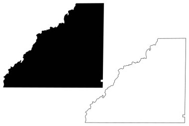 Mitchell County, Gürcistan (ABD eyaleti, ABD, ABD) harita vektör çizimi, çizim Mitchell haritası