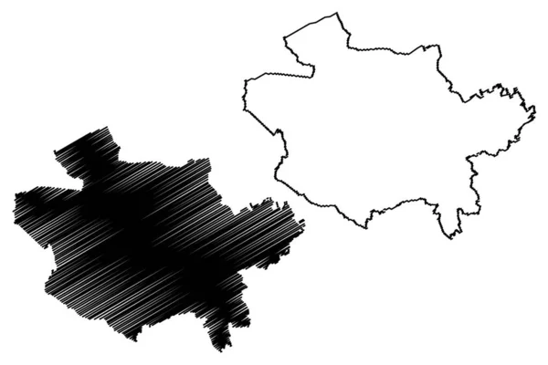 Osnabruck City República Federal Alemanha Baixa Saxônia Mapa Vetorial Ilustração —  Vetores de Stock