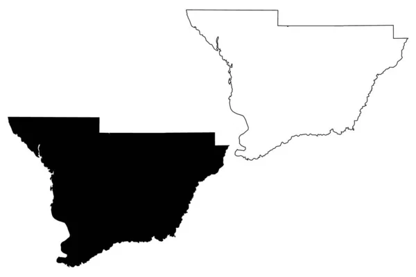 Moscogee County Georgia County United States America Usa Mapa Vector — Vector de stock