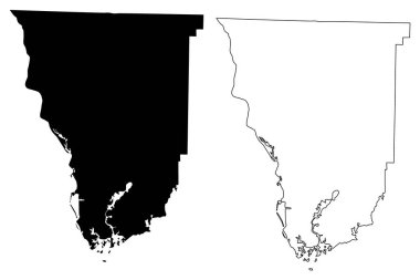 Seminole County, Gürcistan (ABD eyaleti, ABD, ABD, ABD) harita vektör çizimi, karalama çizimi Seminole haritası