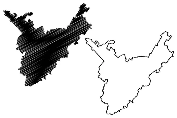 プリズレン市 コソボ共和国 地図ベクトル図 スケッチブック プリズレン市地図 — ストックベクタ