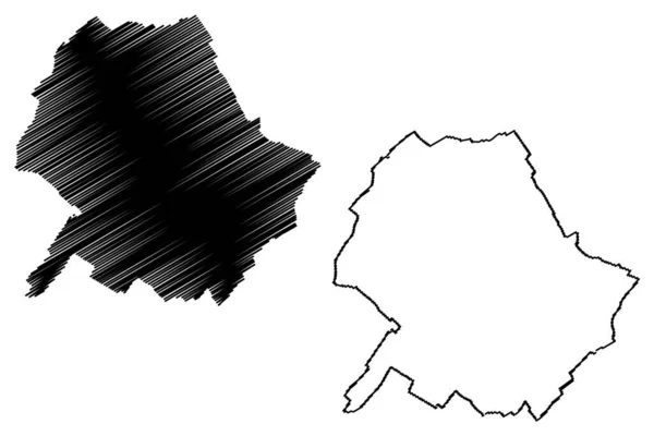 Roubaix Stad Franska Republiken Frankrike Karta Vektor Illustration Klotskiss Stad — Stock vektor