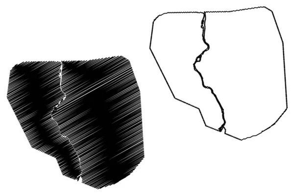 Ciudad Rustavi República Georgia Mapa Vector Ilustración Boceto Garabato Ciudad — Vector de stock