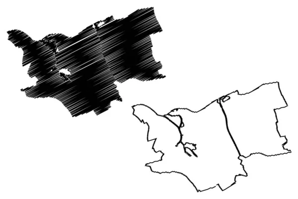 Hertogenbosch City Nizozemské Království Severní Brabant Holandsko Mapa Vektorová Ilustrace — Stockový vektor