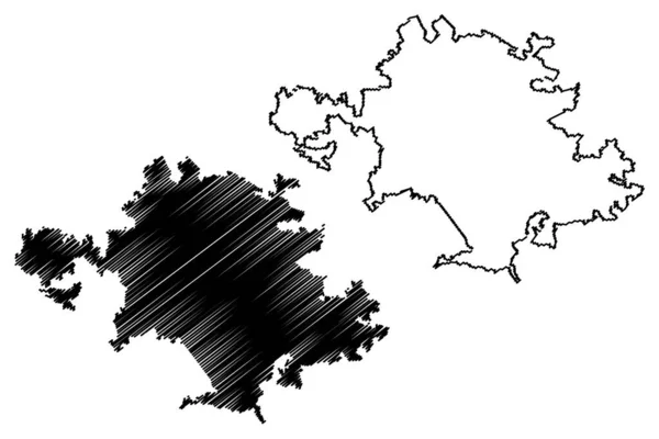 Sassari City República Italiana Itália Sardenha Mapa Vetorial Ilustração Rabiscos — Vetor de Stock