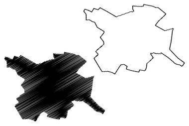 Taraz Şehri (Kazakistan Cumhuriyeti, Jambyl Bölgesi) harita vektör çizimi, çizim şehri Talas haritası