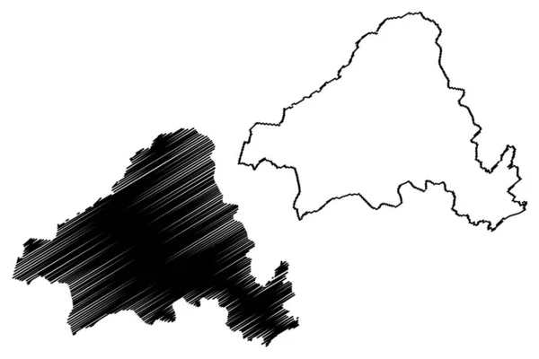 Solingen City Förbundsrepubliken Tyskland Nordrhein Westfalen Karta Vektor Illustration Klotskiss — Stock vektor