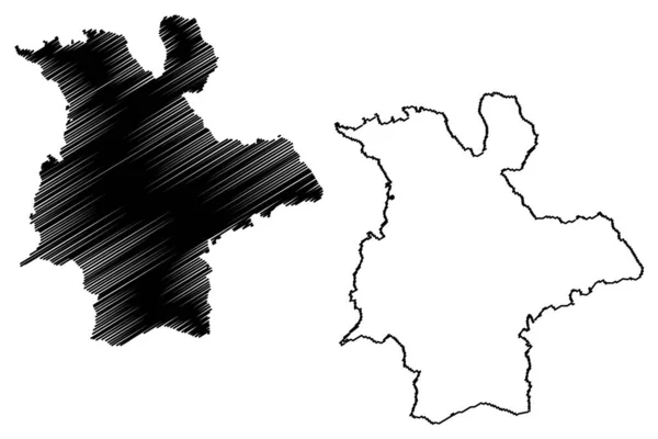 锡根市 德意志联邦共和国 北莱茵 威斯特法伦州 地图矢量图解 潦草的锡根市地图 — 图库矢量图片