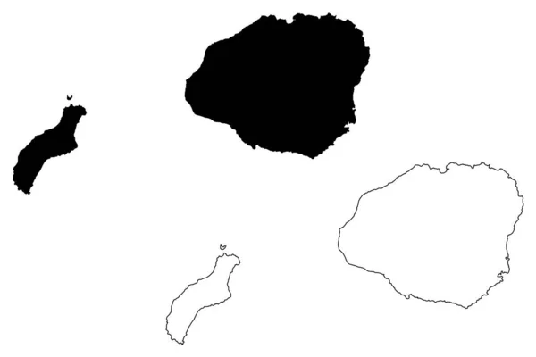 Kauai County Hawaii 미국군 Map Vector Illustration Scribble Sketch Kauai — 스톡 벡터