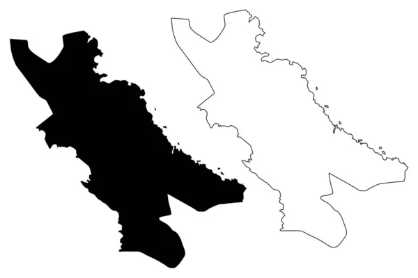 バー市 モンテネグロ モンテネグロの自治体 地図ベクトル図 スクリブルスケッチバーマップ — ストックベクタ