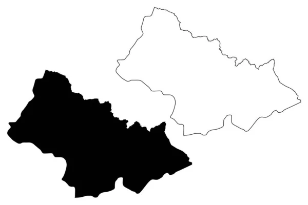 Bijelo Polje Municipality Montenegro Municipalities Montenegro Map Vector Illustration Scribble — Stock Vector