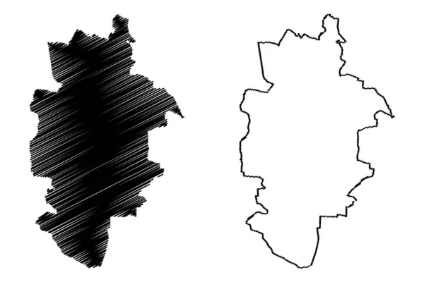 Zabrze City República Polônia Voivodia Silesiana Mapa Ilustração Vetorial Esboço — Vetor de Stock