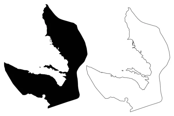 Tivat Municipality Montenegro Gemeinden Von Montenegro Kartenvektorillustration Kritzelskizze Tivat Map — Stockvektor