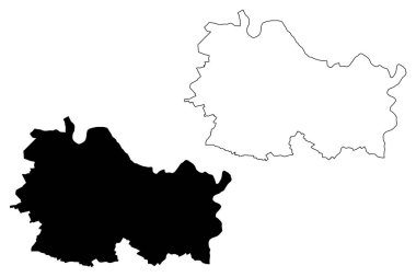 Echternach kantonu (Lüksemburg Büyük Dükalığı, İdari bölümler) harita vektör çizimi, çizim eşkali Echternach haritası