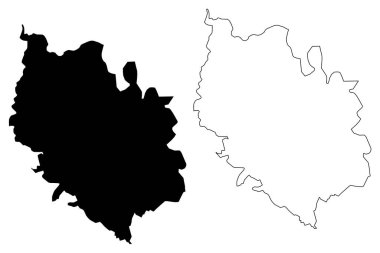 Vianden kantonu (Lüksemburg Büyük Dükalığı, İdari bölümler) harita vektör çizimi, çizim çizimi Vianden haritası