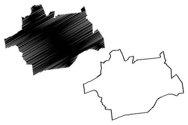 Braga City Portuguese Republic Portugal Map Vector Illustration Scribble Sketch — 图库矢量图片
