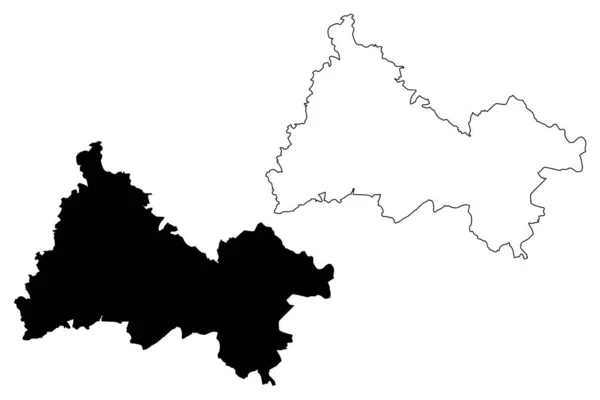 Diekirk Kanton Storhertigdömet Luxemburg Administrativa Indelningar Karta Vektor Illustration Klotskiss — Stock vektor